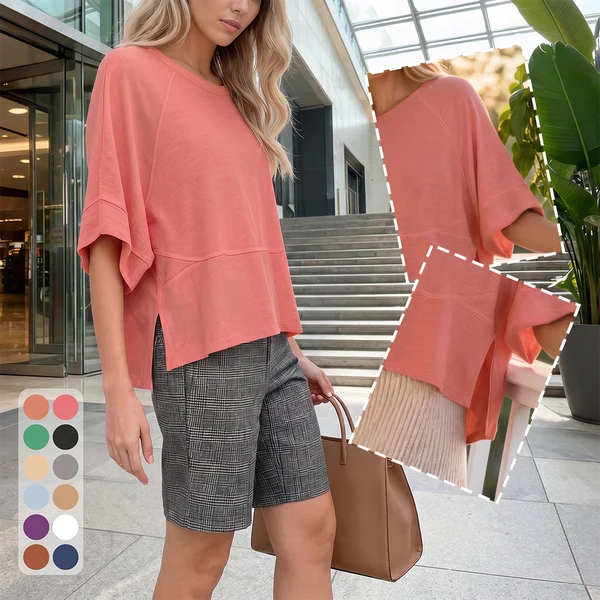Women's Summer Casual Crewneck Batwing Half Sleeve T-Shirts