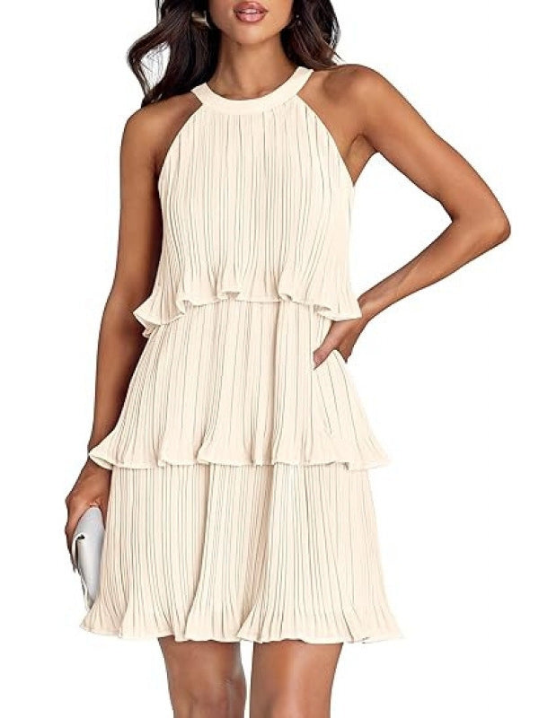Tiered Chiffon Pleated Mini Cocktail Dresses