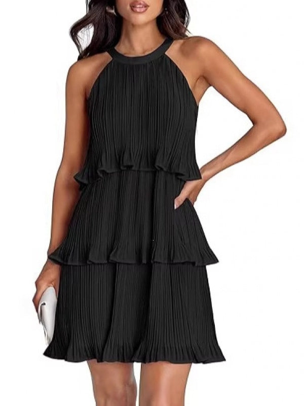 Tiered Chiffon Pleated Mini Cocktail Dresses