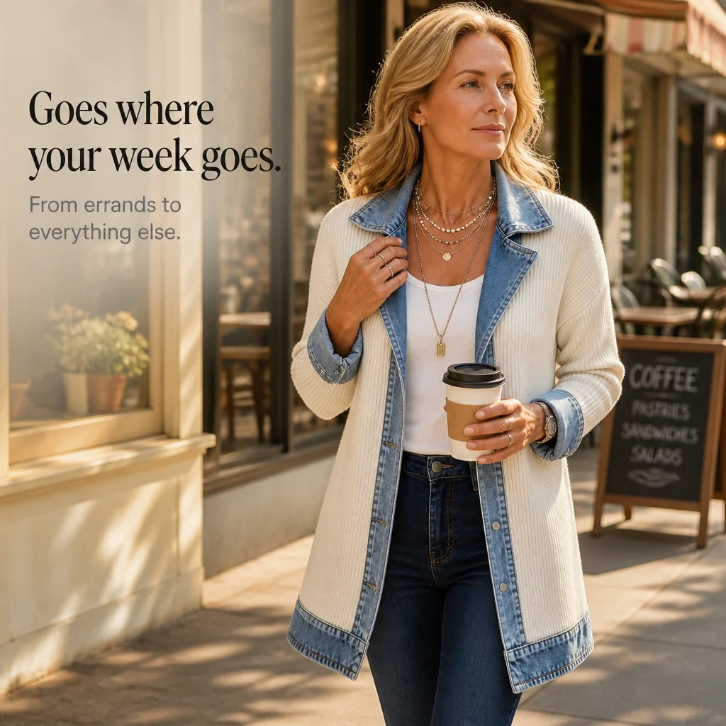 Textured Open-Front Jacket